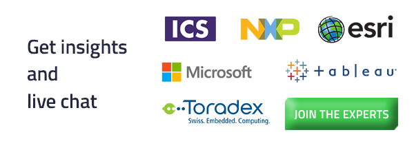 Get Insights and chat with the participants like Microsoft, Tableau, ICS, NXP, Esri, Toradex, and more!