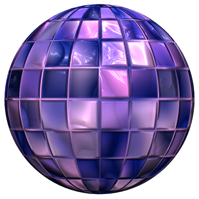 A sphere with a diffuse map and a specular map.